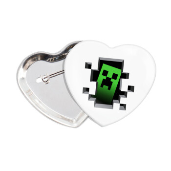 Minecraft creeper, Κονκάρδα παραμάνα καρδιά (57x52mm)