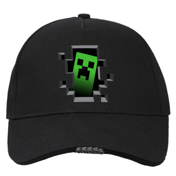 Minecraft creeper, Work & Activity LED Light Cap – Perfect for Night & Low Light Conditions (100% COTTON, ADULT, UNISEX)