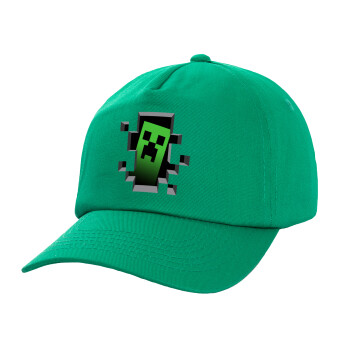 Minecraft creeper, Καπέλο Ενηλίκων Baseball, 100% Βαμβακερό,  Πράσινο (ΒΑΜΒΑΚΕΡΟ, ΕΝΗΛΙΚΩΝ, UNISEX, ONE SIZE)