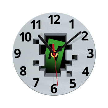 Minecraft creeper, Ρολόι τοίχου γυάλινο (20cm)