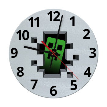 Minecraft creeper, Ρολόι τοίχου γυάλινο (30cm)