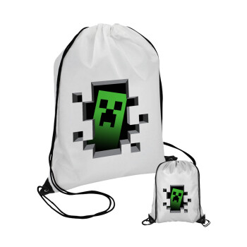 Minecraft creeper, Τσάντα πουγκί με μαύρα κορδόνια (1 τεμάχιο)