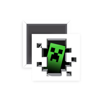 Minecraft creeper, Μαγνητάκι ψυγείου τετράγωνο διάστασης 5x5cm
