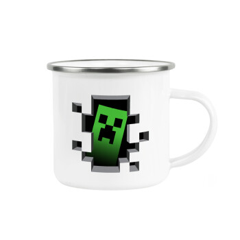 Minecraft creeper, Κούπα Μεταλλική εμαγιέ λευκη 360ml