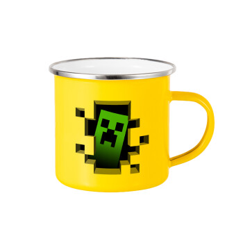 Minecraft creeper, Yellow Enamel Metallic Cup 360ml