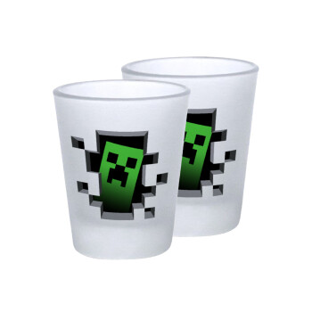Minecraft creeper, Σφηνοπότηρα γυάλινα 45ml του πάγου (2 τεμάχια)