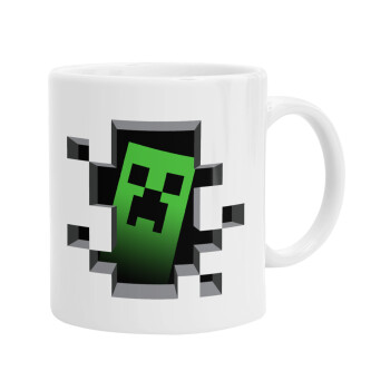 Minecraft creeper, Ceramic coffee mug, 330ml (1pcs)