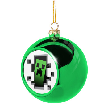 Minecraft creeper, Χριστουγεννιάτικη μπάλα δένδρου Πράσινη 8cm