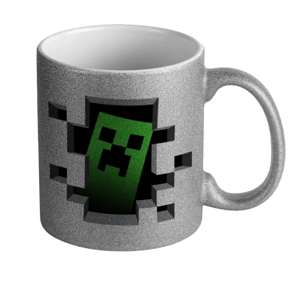 Minecraft creeper — Glitter Ασημένια