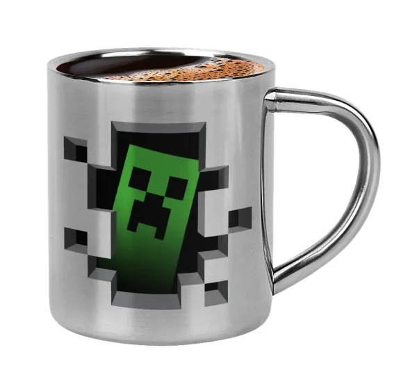 Minecraft creeper — Κουπάκι μεταλλικό διπλού τοιχώματος για espresso (220ml)
