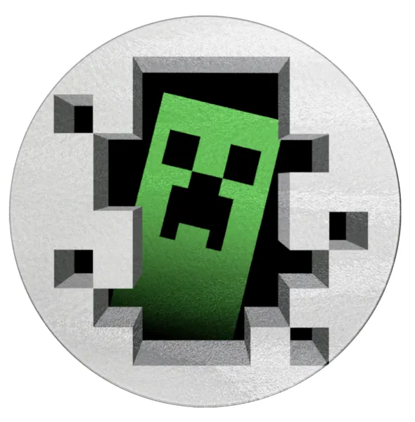 Minecraft creeper — Επιφάνεια κοπής γυάλινη στρογγυλή (30cm)