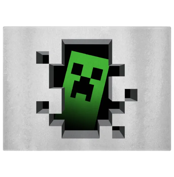 Minecraft creeper — Επιφάνεια κοπής γυάλινη (38x28cm)