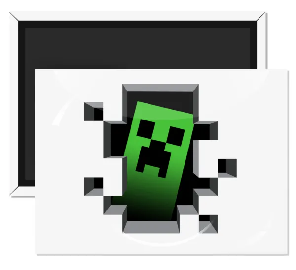 Minecraft creeper — Rectangular fridge magnet, 9x6cm