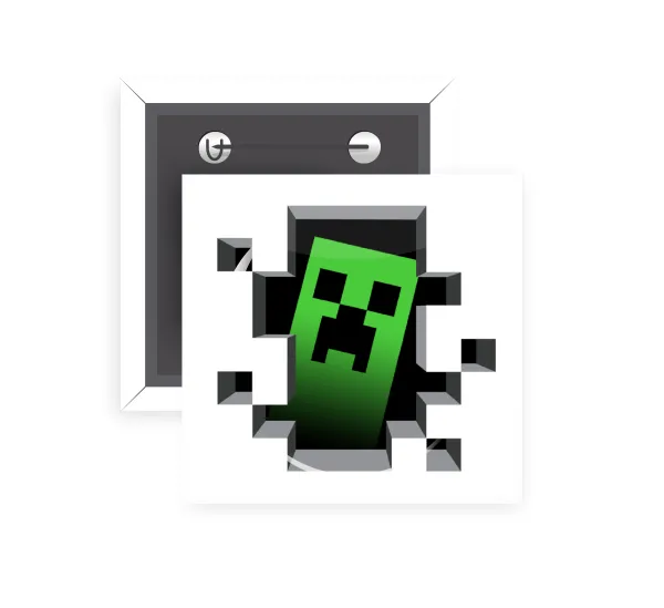 Minecraft creeper — Παραμάνα (5x5cm)