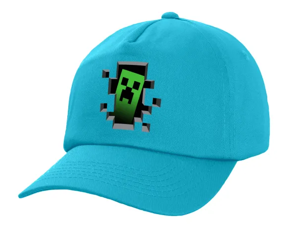 Minecraft creeper — Adult Baseball Cap, 100% Cotton, Blue (COTTON, ADULT, UNISEX, ONE SIZE)