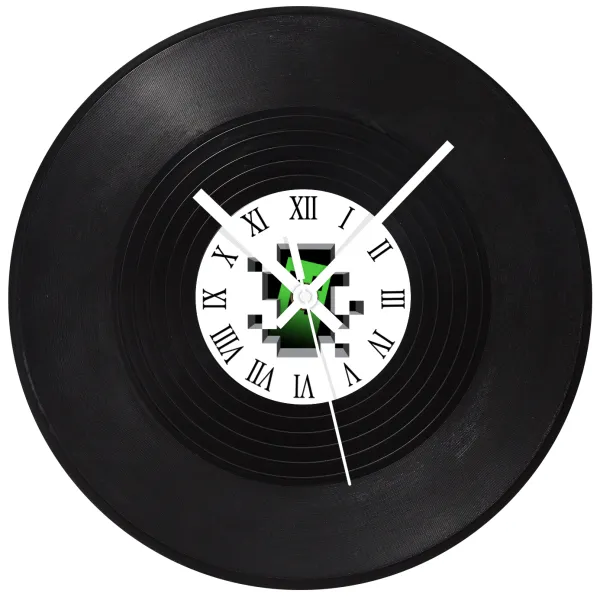 Minecraft creeper — Vinyl record wall clock (30cm)