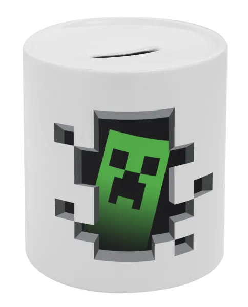 Minecraft creeper — Κουμπαράς πορσελάνης με τάπα