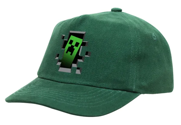 Minecraft creeper — Children's Baseball Cap, 100% Cotton Drill, GREEN (COTTON, CHILDREN'S, ONE SIZE)