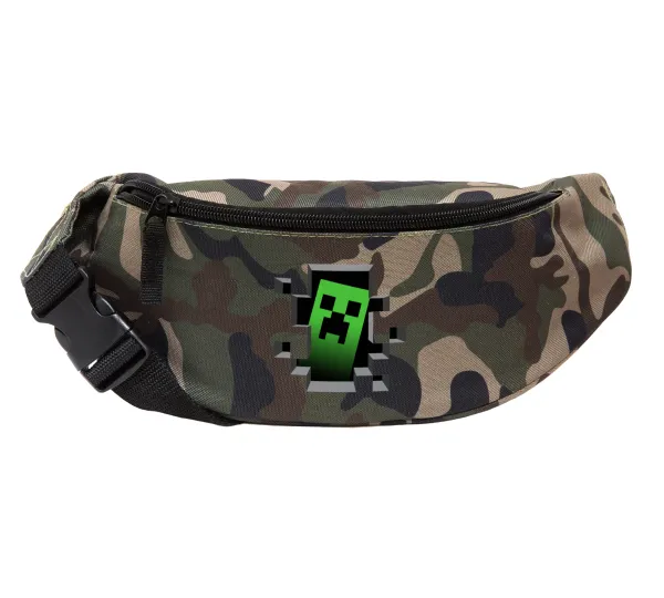 Minecraft creeper — Unisex waist bag (banana) in Jungle camouflage color with 2 pockets
