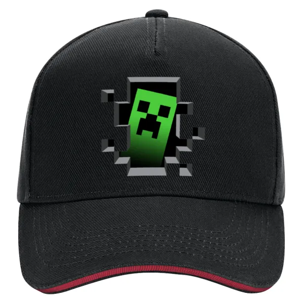 Minecraft creeper — DRILL Καπέλο Ενηλίκων Ultimate ΜΑΥΡΟ/ΚΟΚΚΙΝΟ, (100% ΒΑΜΒΑΚΕΡΟ, ΕΝΗΛΙΚΩΝ, UNISEX, ONE SIZE)