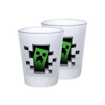 Minecraft creeper, Σφηνοπότηρα γυάλινα 45ml του πάγου (2 τεμάχια)