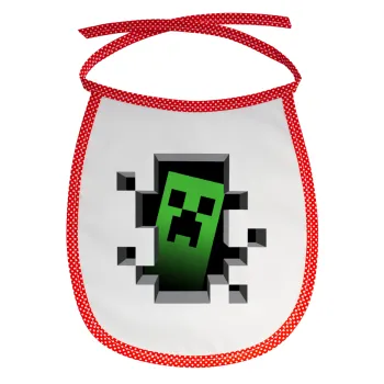 Minecraft creeper, Σαλιάρα μωρού αλέκιαστη με κορδόνι Κόκκινη