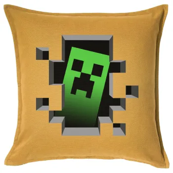 Minecraft creeper, Sofa cushion YELLOW 50x50cm includes filling