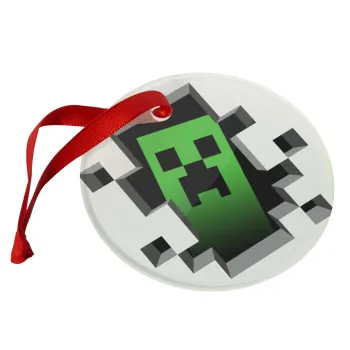 Minecraft creeper, Christmas ornament glass 9cm