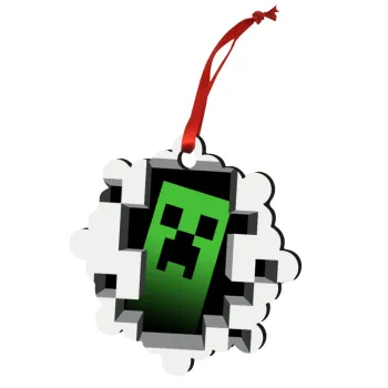 Minecraft creeper, Στολίδι Χριστουγεννιάτικο στολίδι snowflake ξύλινο 7.5cm