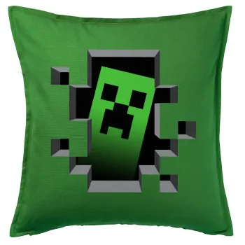 Minecraft creeper, Sofa cushion Green 50x50cm includes filling