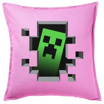 Minecraft creeper, Sofa cushion Pink 50x50cm includes filling