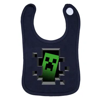 Minecraft creeper, Σαλιάρα με Σκρατς 100% Organic Cotton Μπλε (0-18 months)