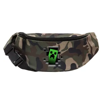 Minecraft creeper, Unisex τσαντάκι μέσης (μπανάνα) χρώματος παραλλαγή Jungle με 2 τσέπες