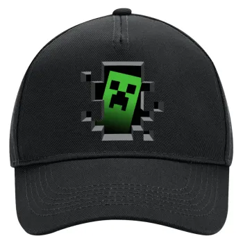 Minecraft creeper, Adult Ultimate Hat BLACK, (100% COTTON DRILL, ADULT, UNISEX, ONE SIZE)