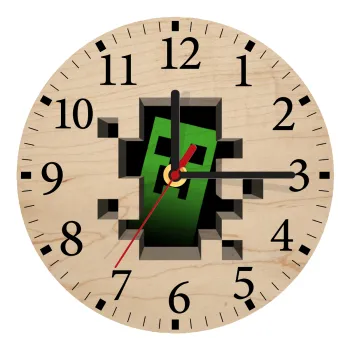 Minecraft creeper, Ρολόι τοίχου ξύλινο plywood (20cm)