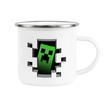 Minecraft creeper, Κούπα Μεταλλική εμαγιέ λευκη 360ml