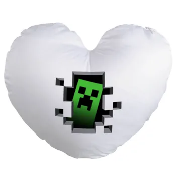 Minecraft creeper, Μαξιλάρι καναπέ καρδιά 40x40cm περιέχεται το  γέμισμα