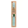 Easter Set, wooden keychain & aromatic flat Easter candle (30cm) (TURQUOISE)