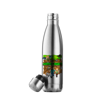 Minecraft characters, Μεταλλικό παγούρι θερμός Inox (Stainless steel), διπλού τοιχώματος, 500ml
