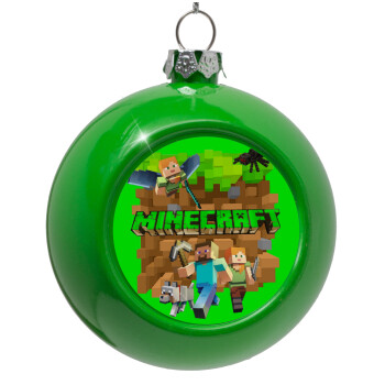 Minecraft characters, Green Christmas tree ornament bauble 8cm