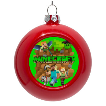 Minecraft characters, Red Christmas tree ornament bauble 8cm