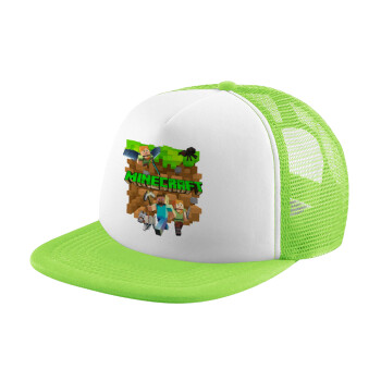 Minecraft characters, Καπέλο Soft Trucker με Δίχτυ Πράσινο/Λευκό