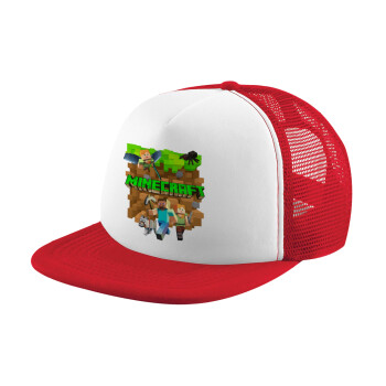 Minecraft characters, Καπέλο Soft Trucker με Δίχτυ Red/White 