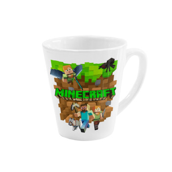 Minecraft characters, Κούπα κωνική Latte Λευκή, κεραμική, 300ml