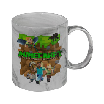 Minecraft characters, Mug ceramic marble style, 330ml