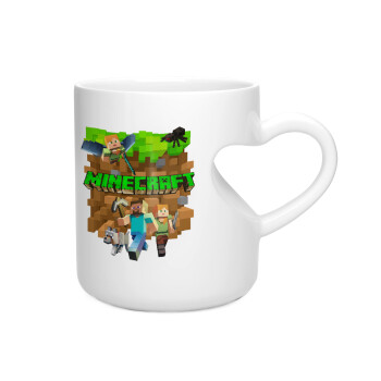 Minecraft characters, Κούπα καρδιά λευκή, κεραμική, 330ml