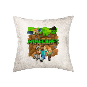 Minecraft characters, Μαξιλάρι καναπέ Δερματίνη Γκρι 40x40cm με γέμισμα