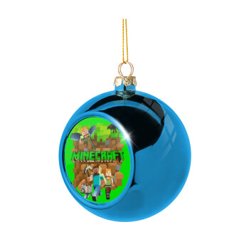 Minecraft characters, Blue Christmas tree ball ornament 8cm