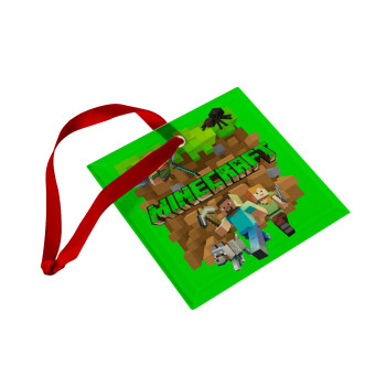 Minecraft characters, Χριστουγεννιάτικο στολίδι γυάλινο τετράγωνο 9x9cm