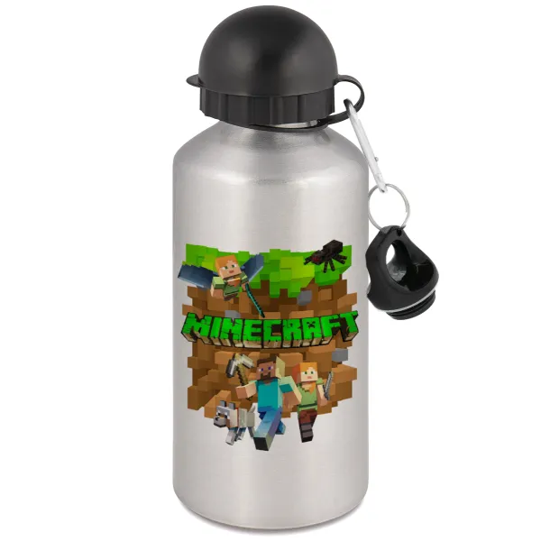 Minecraft characters — Metallic water jug, Silver, aluminum 500ml
